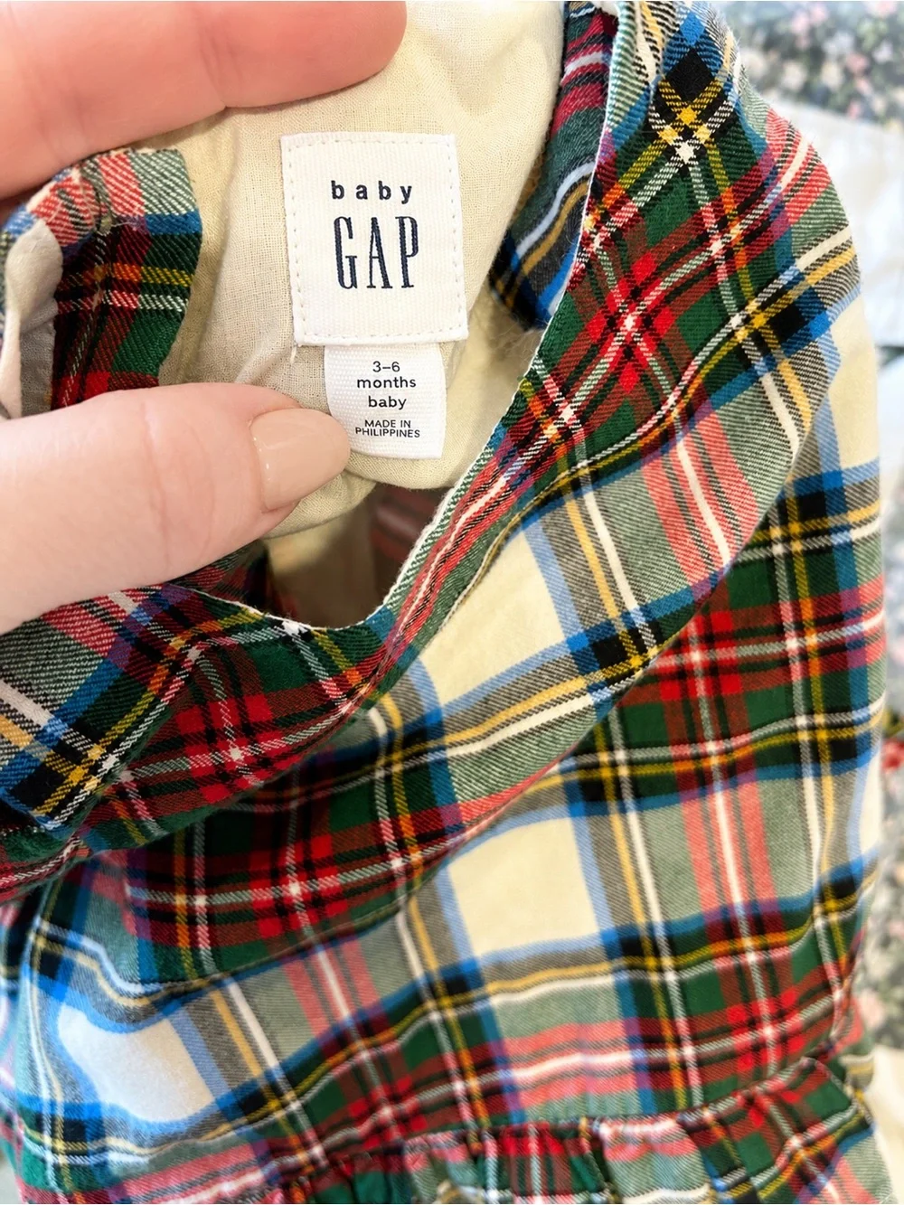 Baby Gap Plaid Tartan Ruffle Dress 3-6 Months Holiday Christmas